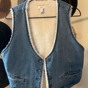 Forever 21 Sherpa lined denim jacket